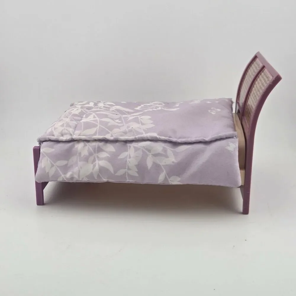Fisher Price Loving Family Doll Bed Parent Bedroom 2011 Purple Butterfly